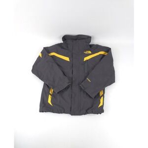 THE NORTH FACE YELLOW AND GREY COAT RAIN JACKET BOYS S/P  7/8